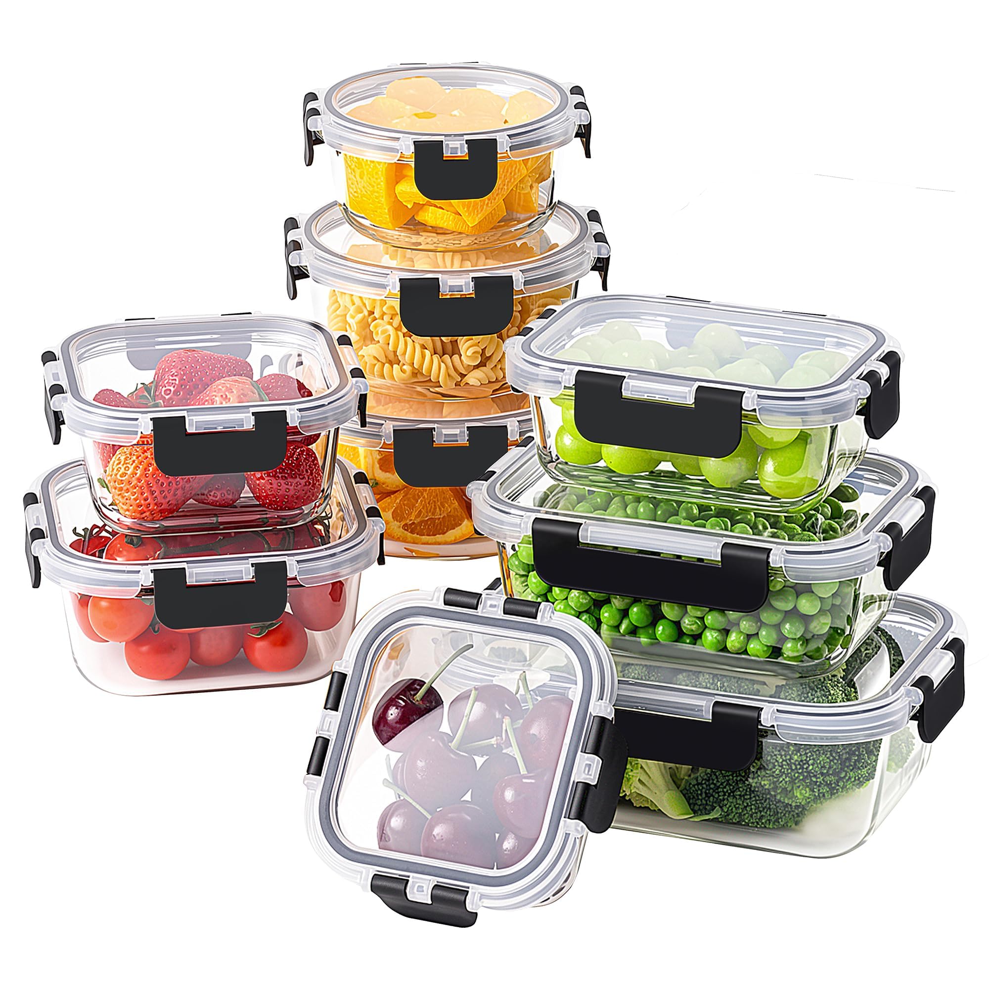 Amazon.com: 18 Piece Glass Food Storage Containers with Snap